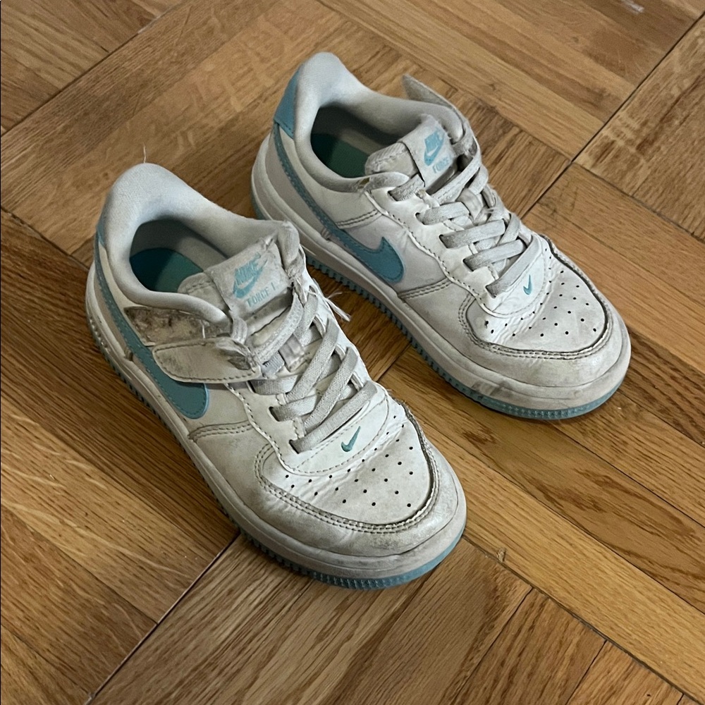Nike Kids Force 1 White and blue Sneakers